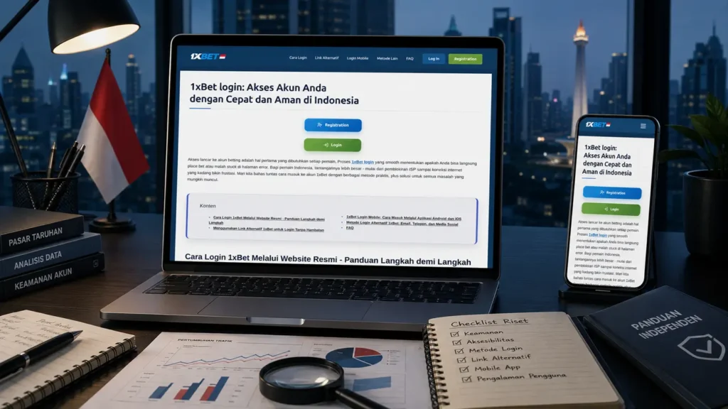 Checklist riset independen untuk konten 1xBet login mencakup keamanan dan aksesibilitas